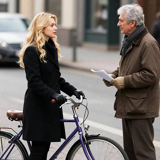 Urban Encounter: Woman with Bicycle
