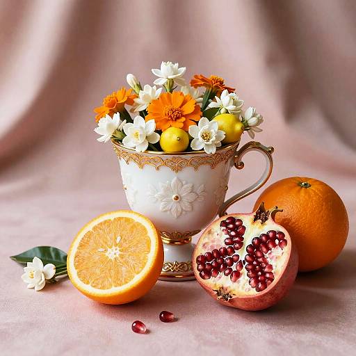 Elegant Still Life with Porcelain Cup