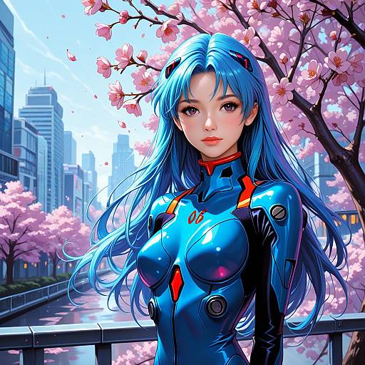 Souryuu Asuka in Sci-Fi Cherry Blossom Park