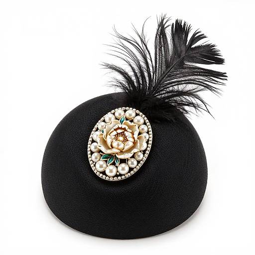 Elegant Pearl and Feather Fascinator