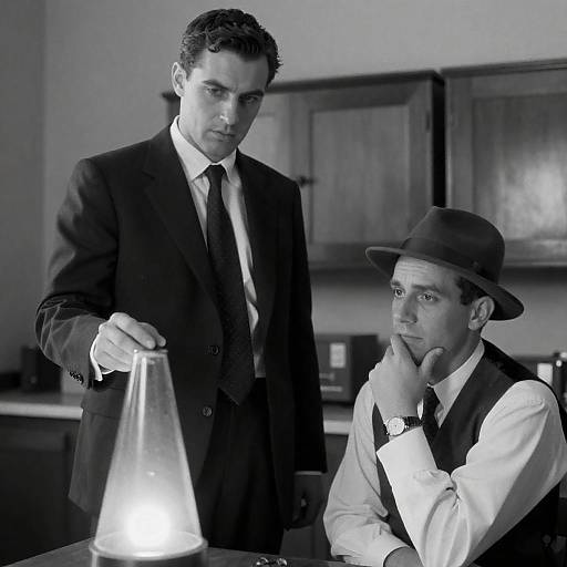 Black-and-White Portrait of Two Men