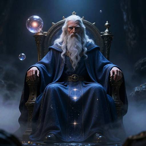 Wise Wizard in Enchanted Chair