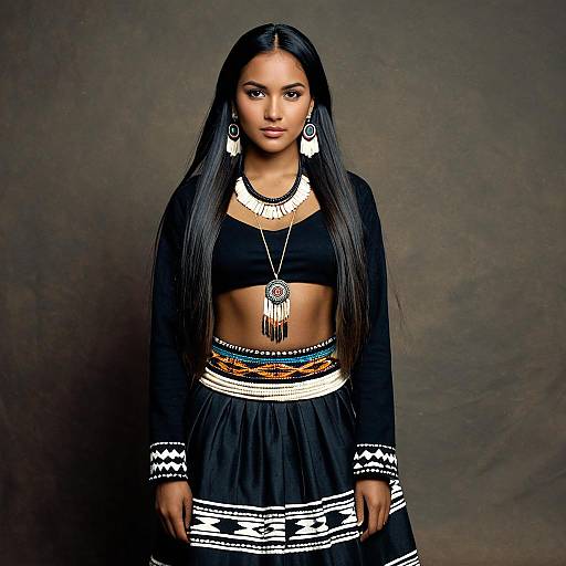 Woman in Xhosa Traditional Wear with Jewelry