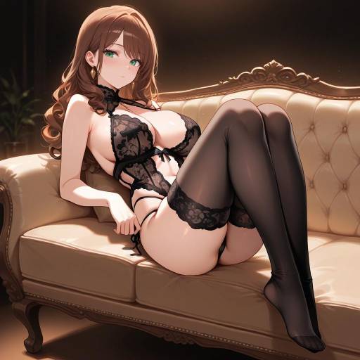 Charming Woman in Elegant Lingerie Pose Charming Woman in Elegant Lingerie Pose