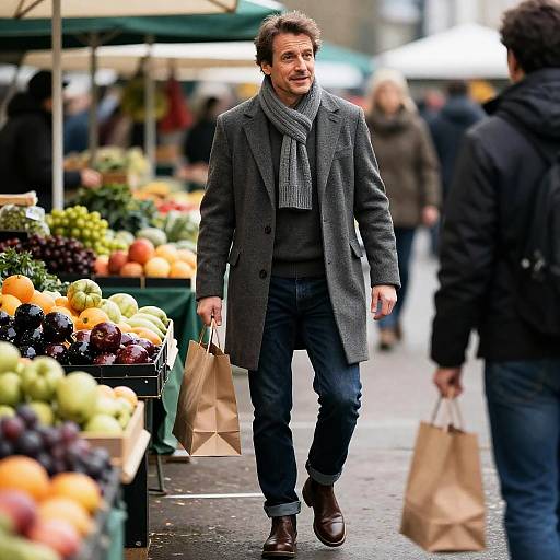 Confident Mature Man at Farmers Market
