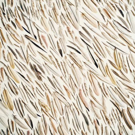 Collection of Pale Feathers on White Background