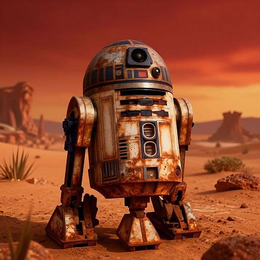 Rusted R2-D2 on Alien Desert