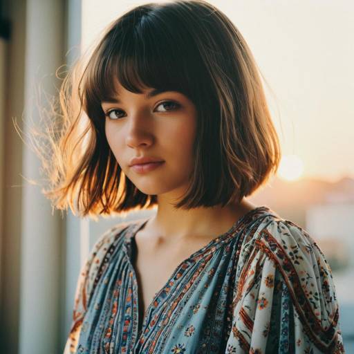 Teenage Girl with Bohemian Bob Hairstyle