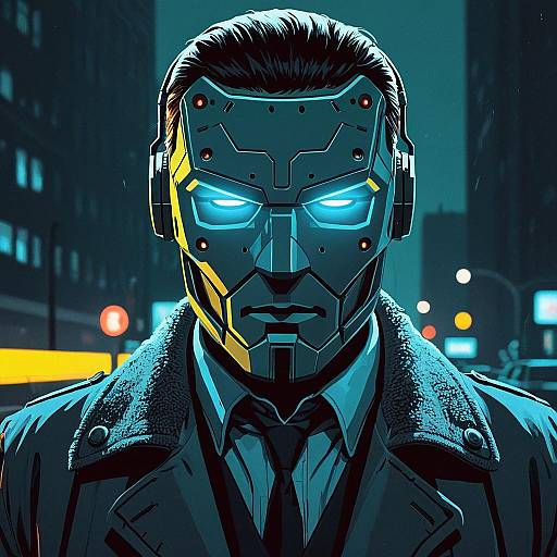 Neon-lit Android Detective