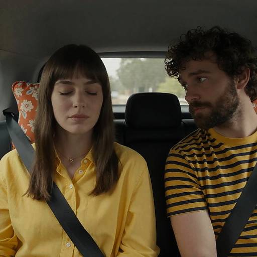 Two People Sitting in Backseat of Car