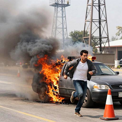 Heroic Escape From Fiery Car Crash