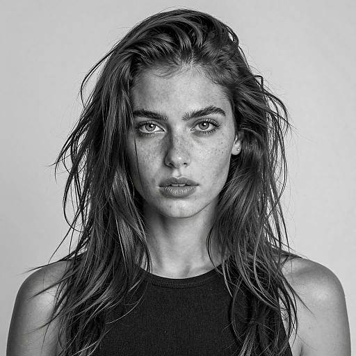 Striking Black-and-White Portrait of a Woman