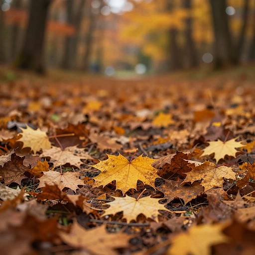 Photorealistic Autumn Leaves Landscape