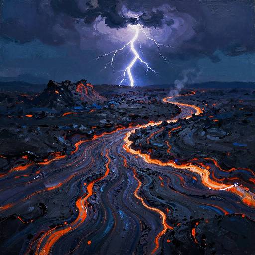Electric Twilight Lava Flow Expressionism