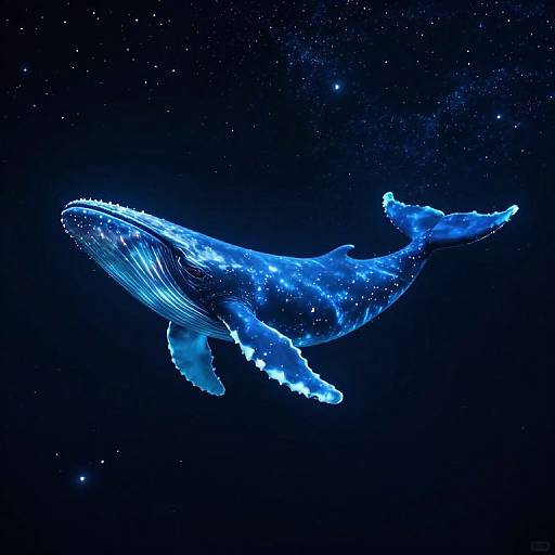 Celestial Bioluminescent Whale Journey