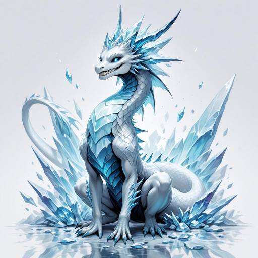 Realistic Frost Wyvern with Icy Scales Realistic Frost Wyvern with Icy Scales