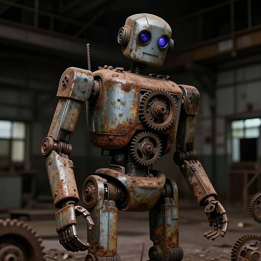 Dusty Robot in Abandoned Factory