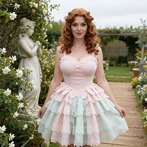 Whimsical Pastel Garden Party Dress