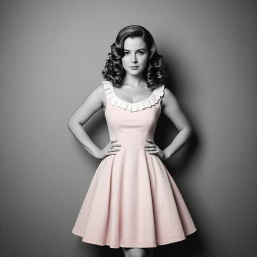 Vintage Style Woman in Pastel Pink Dress