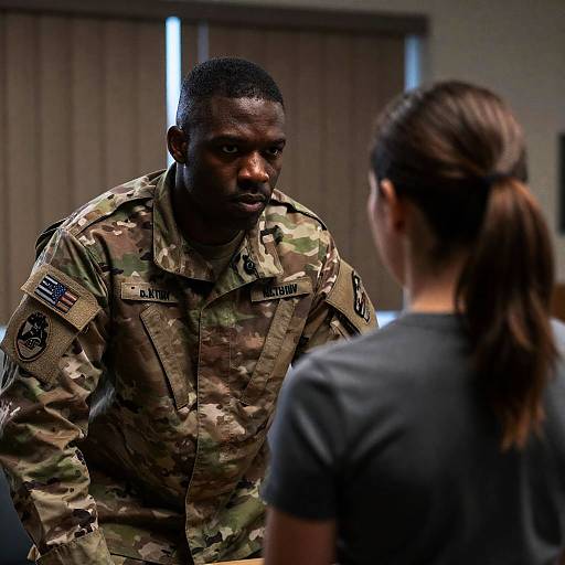 Intense Army Moment in Dim Light