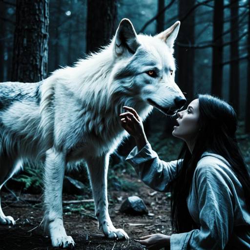 Mystic Female and Ghost Wolf in Magic Mystic Female and Ghost Wolf in Magic