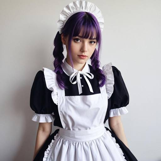 Young Woman in Classic Maid Outfit