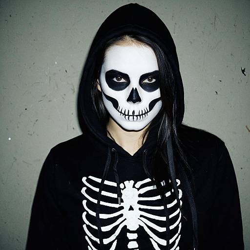 Halloween Woman with Skeleton Face Paint