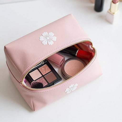 Vibrant Pink Makeup Bag Display