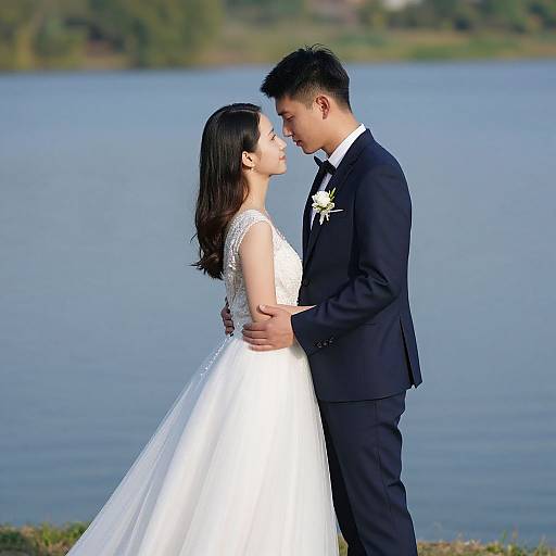 Romantic Couple by Serene Lake