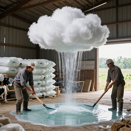 Surreal Farmers Harvesting Clouds