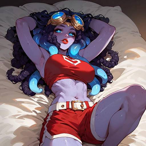 Purple Tentacle-Haired Solo Character Portrait