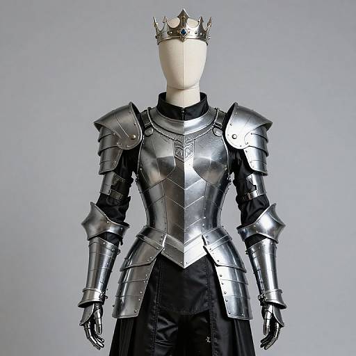 Mannequin in Black Silver Armor