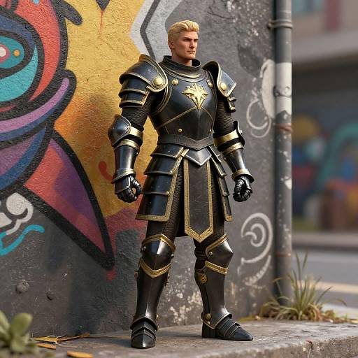 Noble Warrior Street Art 3D Model