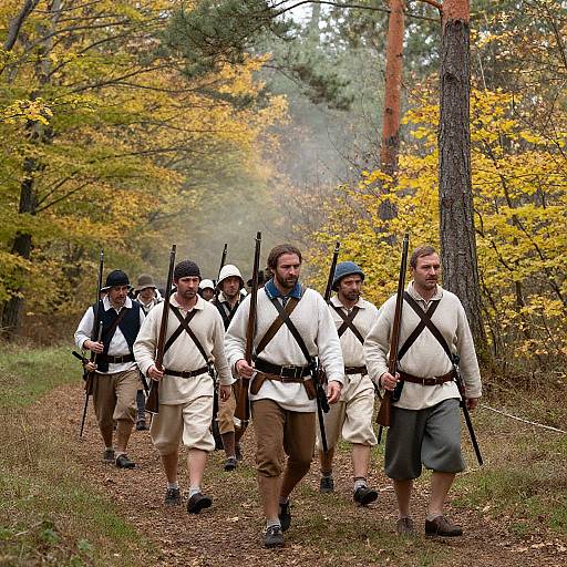 Chouans March Through Autumn Forest