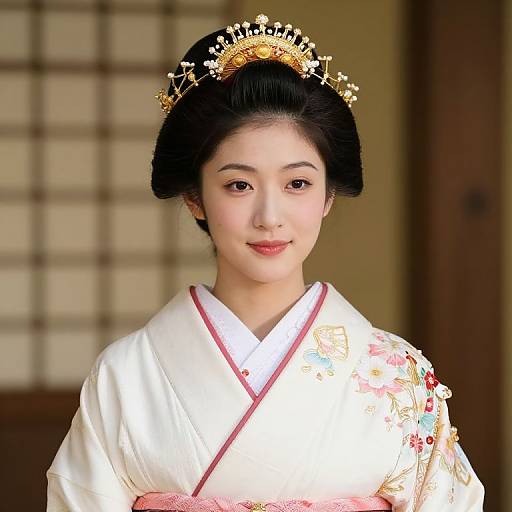 Regal Woman in Traditional Kimono