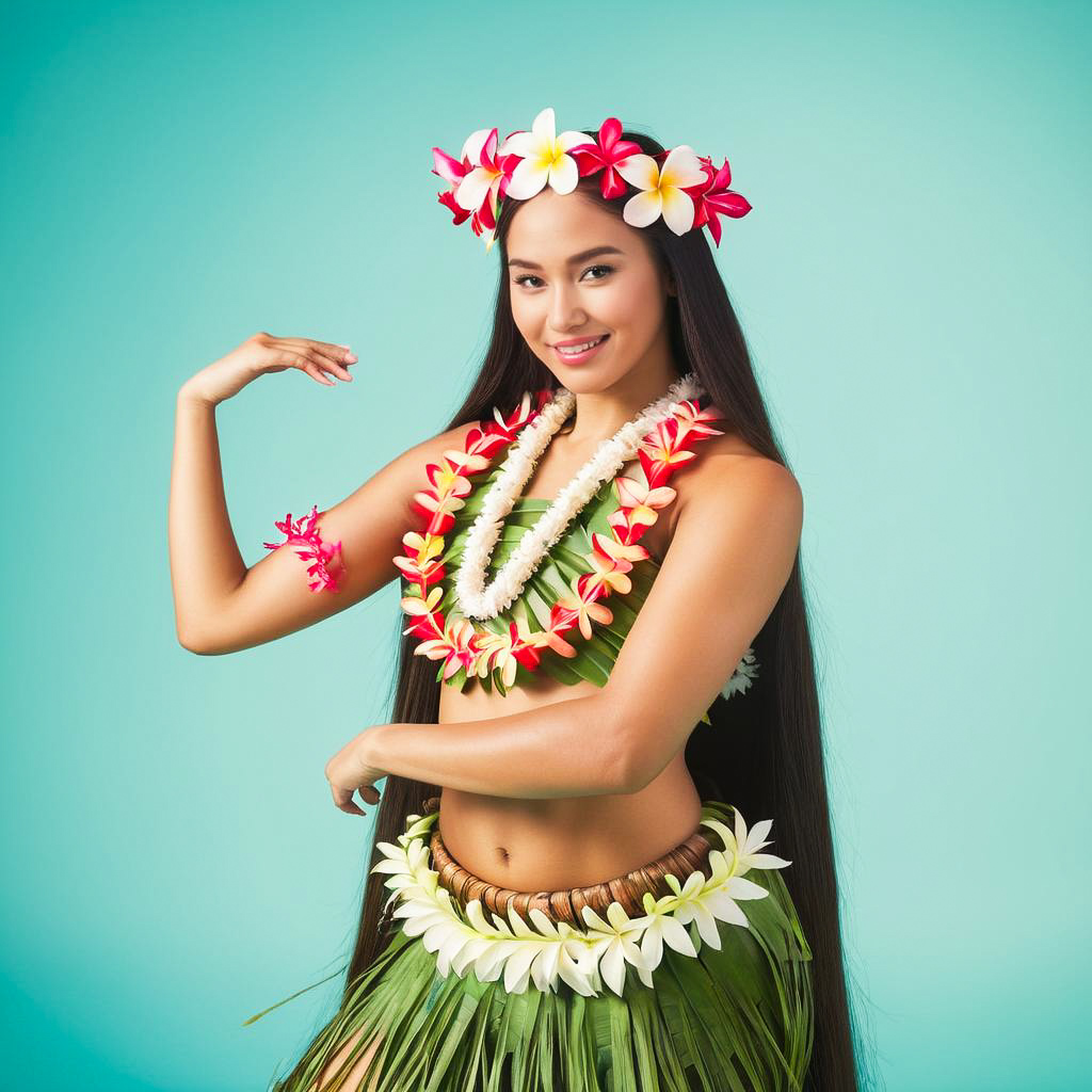 Elegant Dancer in Serene Hula Setting