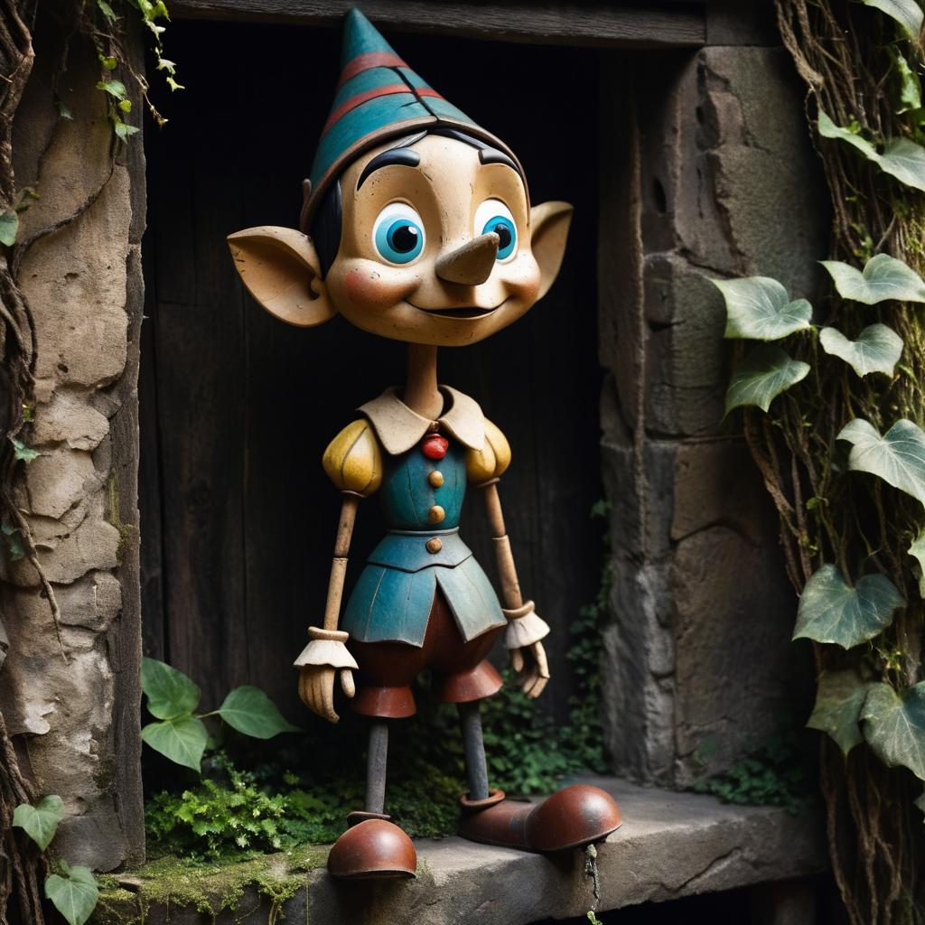 Hauntingly Twisted Pinocchio in Ruins