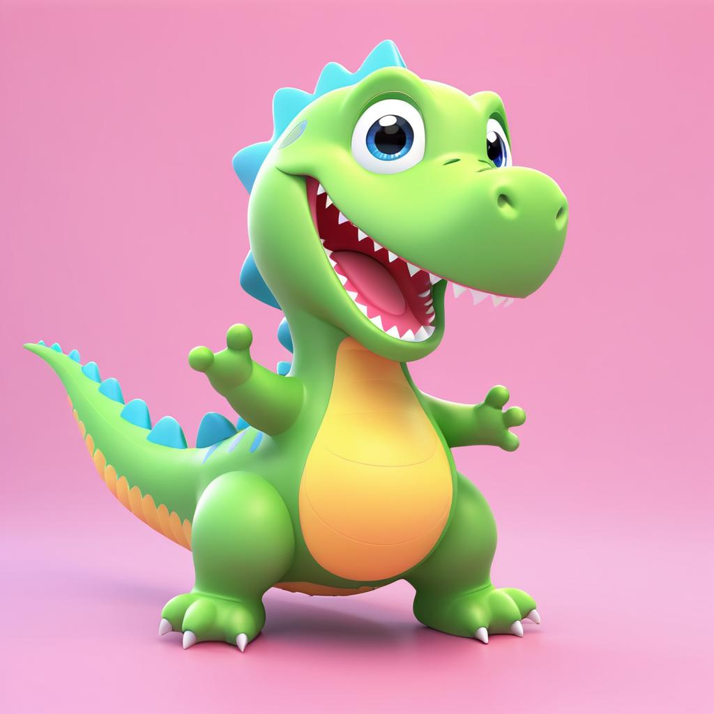 Cute 3D Dinosaur Animation with Laughter