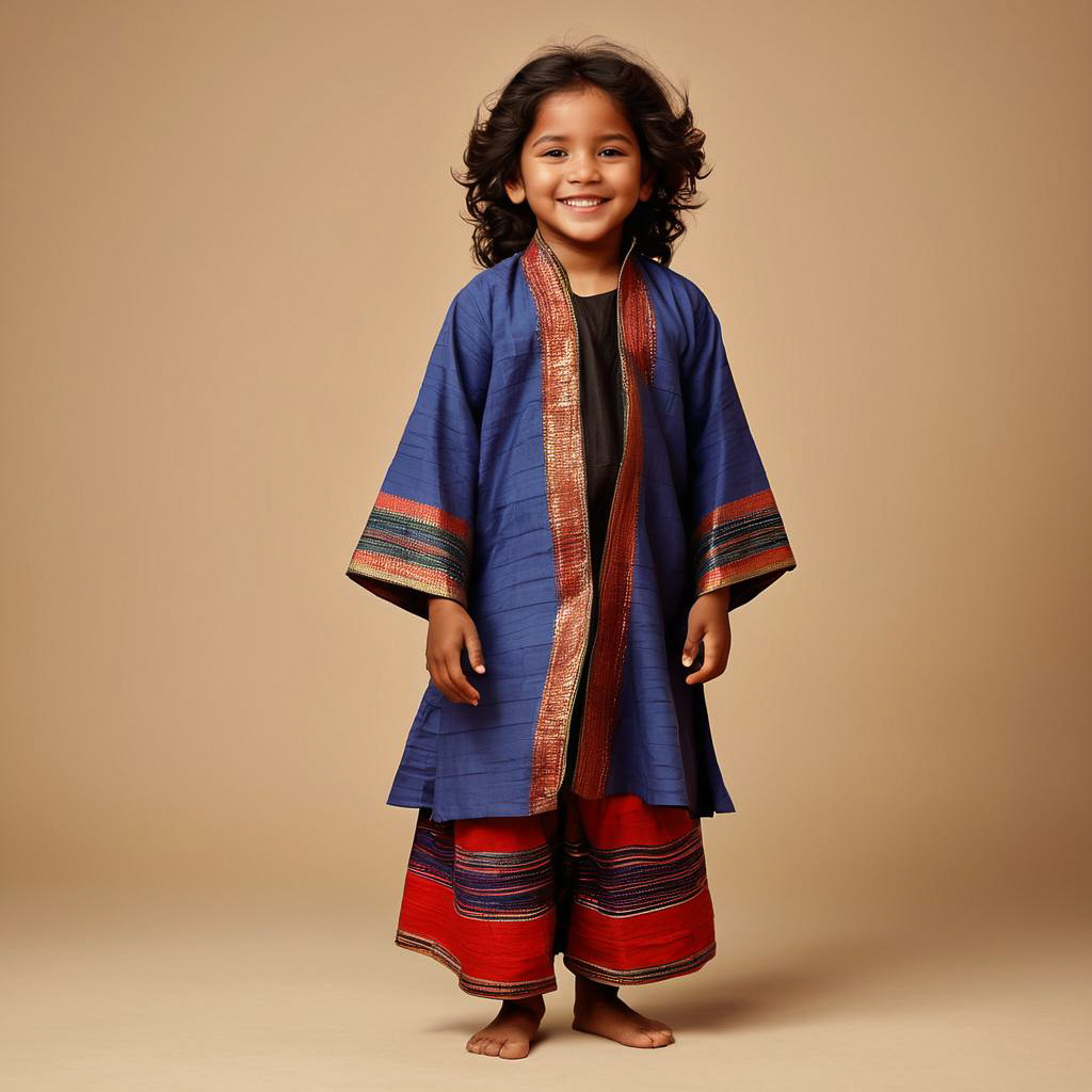 Playful Tuareg Child in Studio Setting