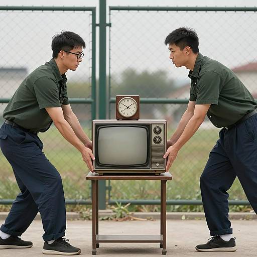 Vintage TV Adventure with Two Men