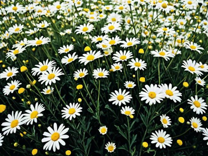 Bright Daisy Field Wallpaper Design