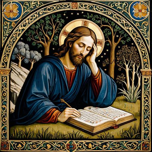Jesus as Scribe in Garden of Gethsemane