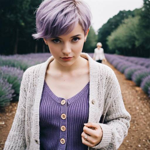 Charming Girl with Lavender Pixie and Cockapoo