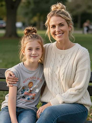 Mother and Daughter Golden Hour Portrait