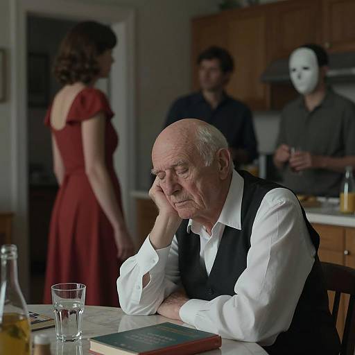 Mysterious Scene of Rest and Intrigue