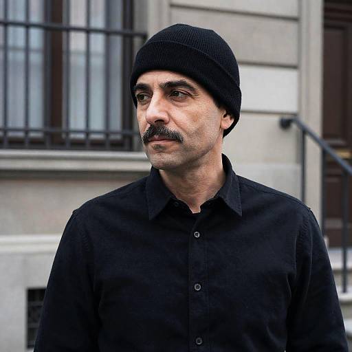 Middle-Aged Man in Urban Setting