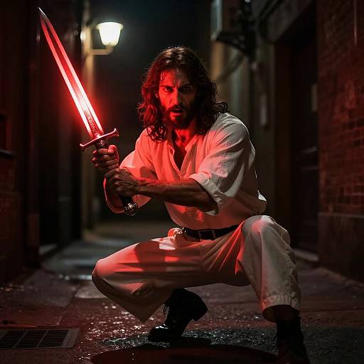 Jesus with Dual Glowing Daggers