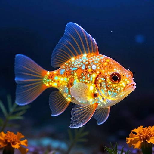 Bioluminescent Marigold Lanternfish