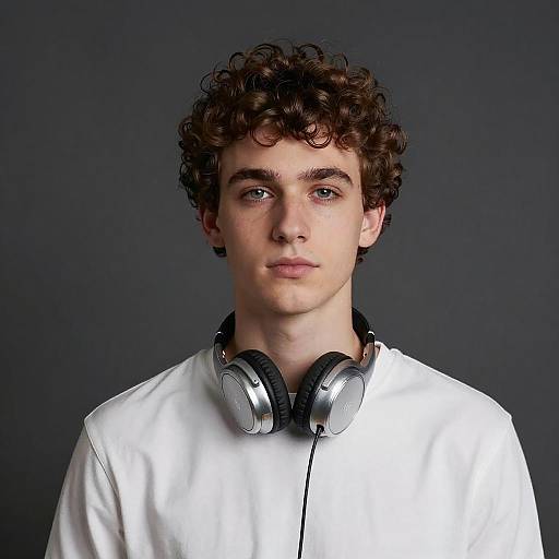 Portrait of a Young Man in Headphones