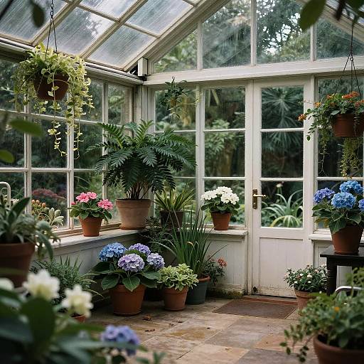 Realistic Nighttime Flowery Sun Room